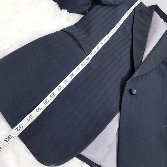 Christian Dior Blazer Men 44L Striped Peak Lapel Tuxedo Blazer - Picture 6 of 14